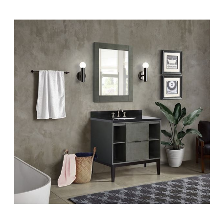 Bellaterra 400502-LY 37" Single vanity in Linen Gray