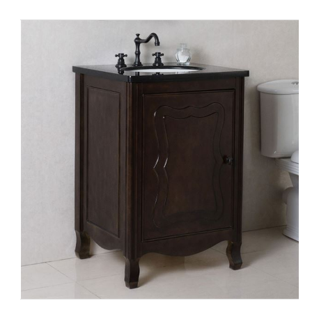 Bellaterra 9010-24-SW 24 In Single Sink Vanity-Manufactured Wood Finish-Sable Walnut