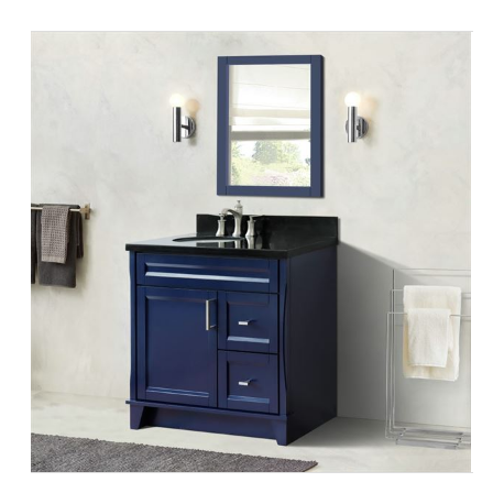 Bellaterra 400700-37L-BU 37" Single Sink Vanity In Blue Finish Left Door/Left Sink