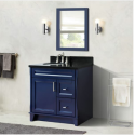 Bellaterra 400700-37L-BU-WMOL 37" Single Sink Vanity In Blue Finish Left Door/Left Sink
