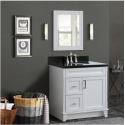 Bellaterra 400700-37R-WH 37" Single Sink Vanity In White Finish Right Drawers