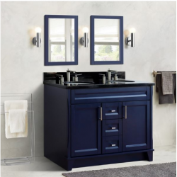 Bellaterra 400700-49D-BU 48" Double Sink Vanity In Blue Finish