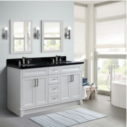 Bellaterra 400700-61D-WH 61" Double Sink Vanity In White Finish