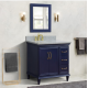 Bellaterra 400800-37L-BU 37" Single Vanity In Blue Finish Left Door/Left Sink