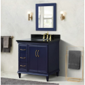 Bellaterra 400800-37R-BU-BGRDR 37" Single Vanity In Blue Finish Right Door/Right Sink