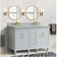 Bellaterra 400800-61D-WH 61" Double Sink Vanity In White Finish