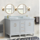 Bellaterra 400800-61D-WH 61" Double Sink Vanity In White Finish