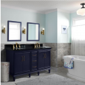 Bellaterra 400800-61D-BU-WMRD 61" Double Sink Vanity In Blue Finish