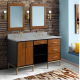 Bellaterra 400900-61D-WB 61" Double Sink Vanity In Walnut And Black Finish