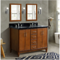 Bellaterra 400901-49D-WA-BGRD 49" Double Sink Vanity In Walnut Finish