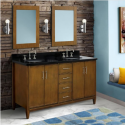 Bellaterra 400901-61D-WA-WER 61" Double Sink Vanity In Walnut Finish