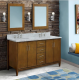 Bellaterra 400901-61D-WA 61" Double Sink Vanity In Walnut Finish