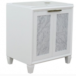 Bellaterra 400990-30-WH 30" Single Sink Vanity In White Finish - Cabinet Only