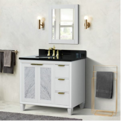 Bellaterra 400990-43L-WH 43" Single Vanity In White Finish Left door/Left sink