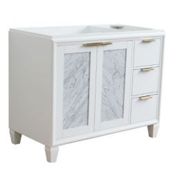 Bellaterra 400990-42L-WH 42" Single Sink Vanity In White Finish - Left Door- Cabinet Only