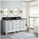Bellaterra 400990-61D-WH-BGRD 61" Double Sink Vanity In White Finish