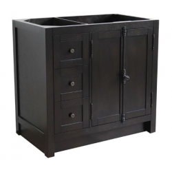 Bellaterra 400100-36R 36" Single Vanity In Brown Ash Finish - Cabinet Only - Right Doors