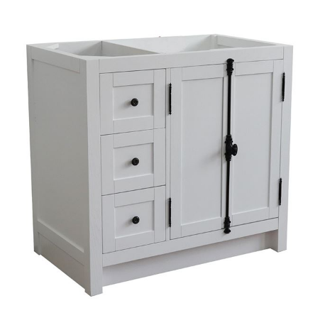Bellaterra 400100-36R 36" Single Vanity In Glacier Ash Finish - Cabinet Only - Right Doors