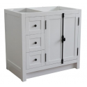 Bellaterra 400100-36R 36" Single Vanity In Glacier Ash Finish - Cabinet Only - Right Doors