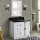 Bellaterra 400100-37R-GA 37" Single Vanity In Glacier Ash Finish Right Doors/Right Sink