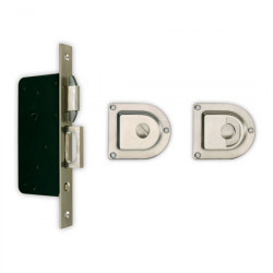 Gruppo Romi 7000 MP Pocket Door Lock - D Shape Plate - Privacy Set with Gravity Pull