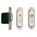  6006-US26D Latching Set for Pocket Door Lock - Oval Plate