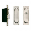  6002S-US26D Patio Set for Pocket Door Lock - Square Plate