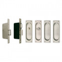 Gruppo Romi 6007S Privacy Set for Double Pocket Door Lock - Square Plate