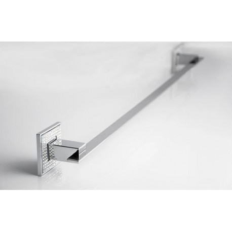 ZEN BA008 Diamond Towel Bar, Stainless steel, Plate Dimension 2 1/2", Bar Dimesion 3/4"x3/16", Polished Chrome