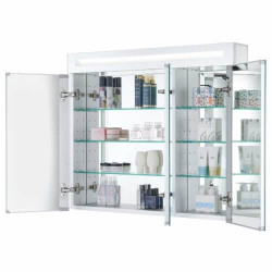 Fine Fixtures AMB3630 Aluminum Top LED Medicine Cabinet 36” X 30”- 3 Doors