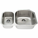 Fine Fixtures S65 Offset Double Bowl Undermount Stainless Steel Sink