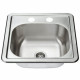 Fine Fixtures S201S Single Bowl Top Mount Stainless Steel Sink - 15” x 15”