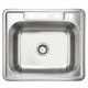 Fine Fixtures S402 Single Bowl Top Mount Stainless Steel Sink - 25” x 22”