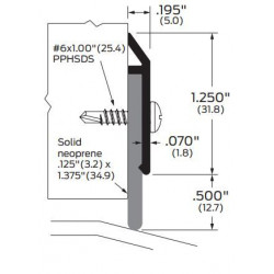 ZERO 39A/BK/D/G Solid Neoprene 1/2”(12.7) - Door Sweep