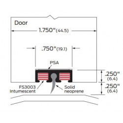 ZERO 59FS-A Door Shoe, Aluminum/Intumescent/Neoprene Blade PSA