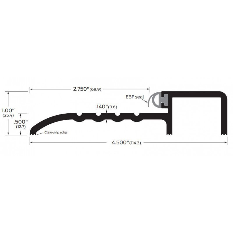 ZERO 561 Rabbeted Threshold/Neoprene, 4 1/2