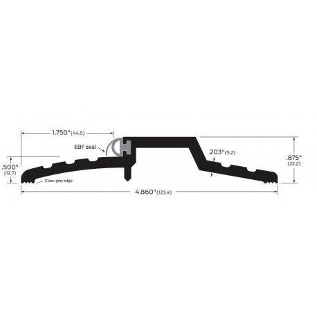 ZERO 565A/BK/D/G Rabbeted Threshold/ Neoprene 3 11/16"(84.9) wide 1/2"(12.7) high