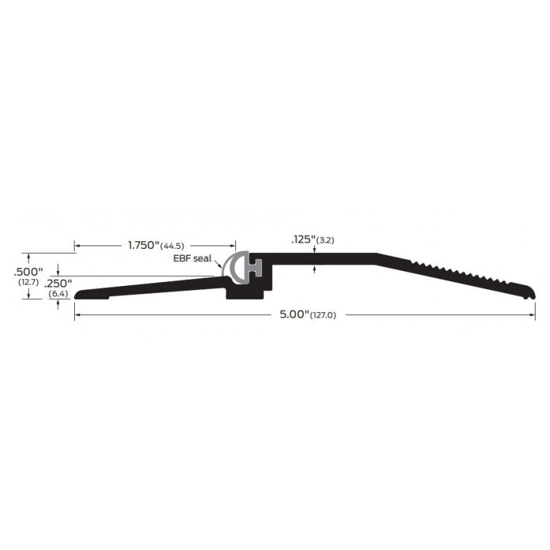 ZERO 566 Rabbeted Threshold/Neoprene Stop, 5