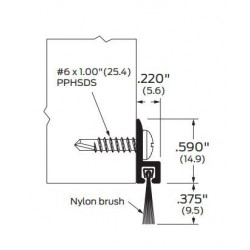 ZERO 8193AA/BK/D/G .375” long Brush - Door Sweep