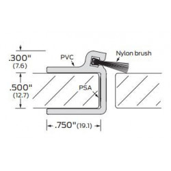 ZERO 133 Glass Edge Protection 1/2”(12.7) PVC/ Brush