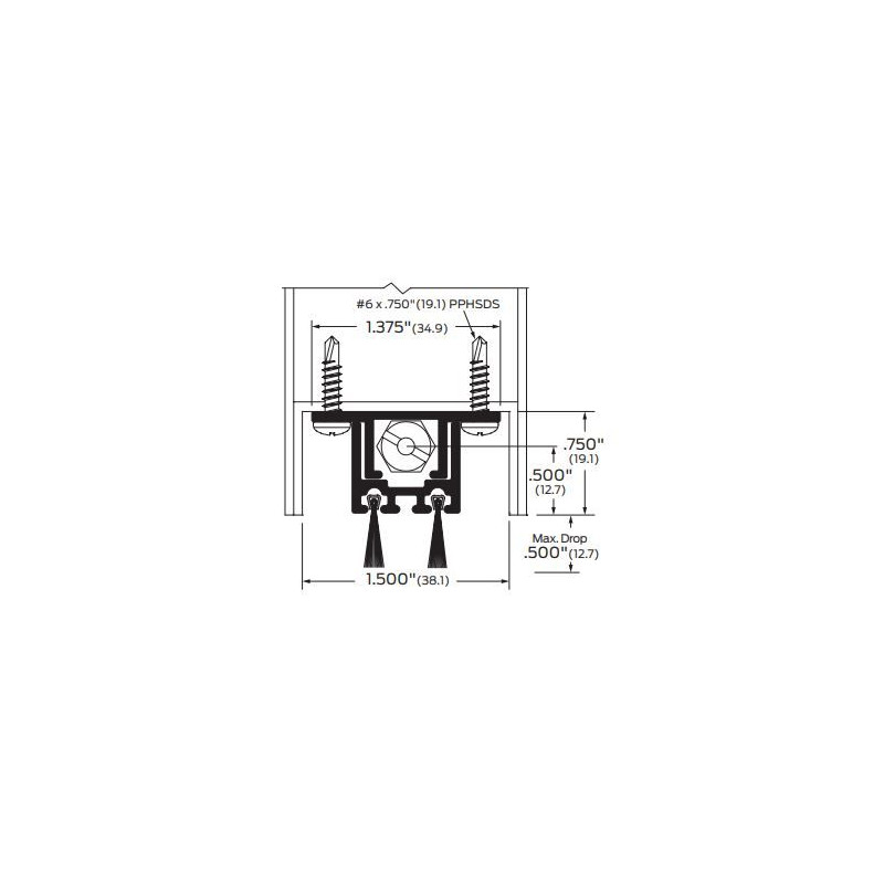 ZERO 3552 Aluminum/Mortised/Regular Duty/Brush, Automatic Door Bottom