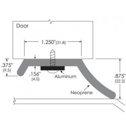 ZERO 8049R EPDM Rubber Seal For Overhead Door W/ Aluminum Mounting Strip