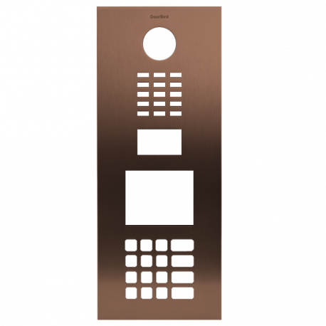 DoorBird D21DKV Front Panel, Stainless Steel V4A, Brushed, PVD Coating with Bronze-Finish