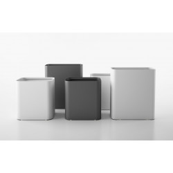 Magnuson DROP Textured Painted Steel Waste Bin With Internal Stainless Bag Ring,Textured White