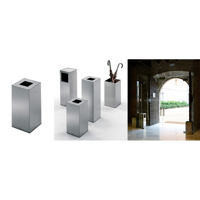 Magnuson RIGA Waste Receptable With Painted Top And Plastic Base, Painted Top In Silver