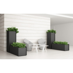 Magnuson CREPE Outdoor/Indoor Aluminum Planter With Plastic Water Saucer And Flower Pot