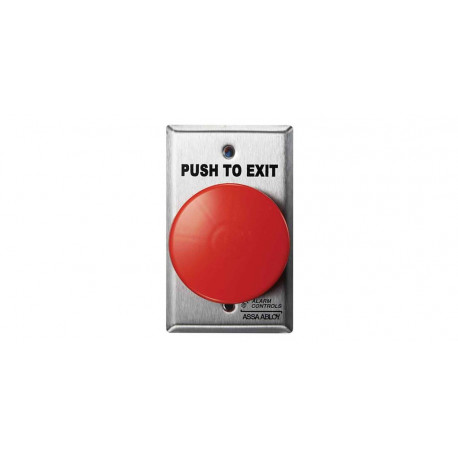 Alarm Controls TS-21RPN One N/O and One N/C Contact, 2.5” Round Red Push Button, “PUSH TO EXIT”