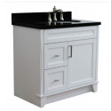 Bellaterra 400700-37R-WH 37" Single Sink Vanity In Blue Finish Right Drawers