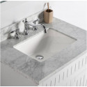Bellaterra 77600-37-WMR 37" White Cararra Marble Top With White Ceramic Rectangular Sink