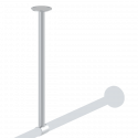 ASI 1224-C18 Ceiling Mounted – 1" Dia. Shower Rod Support